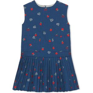 NWT Gucci Kids Dress blue GG apple print sleeveless size 12